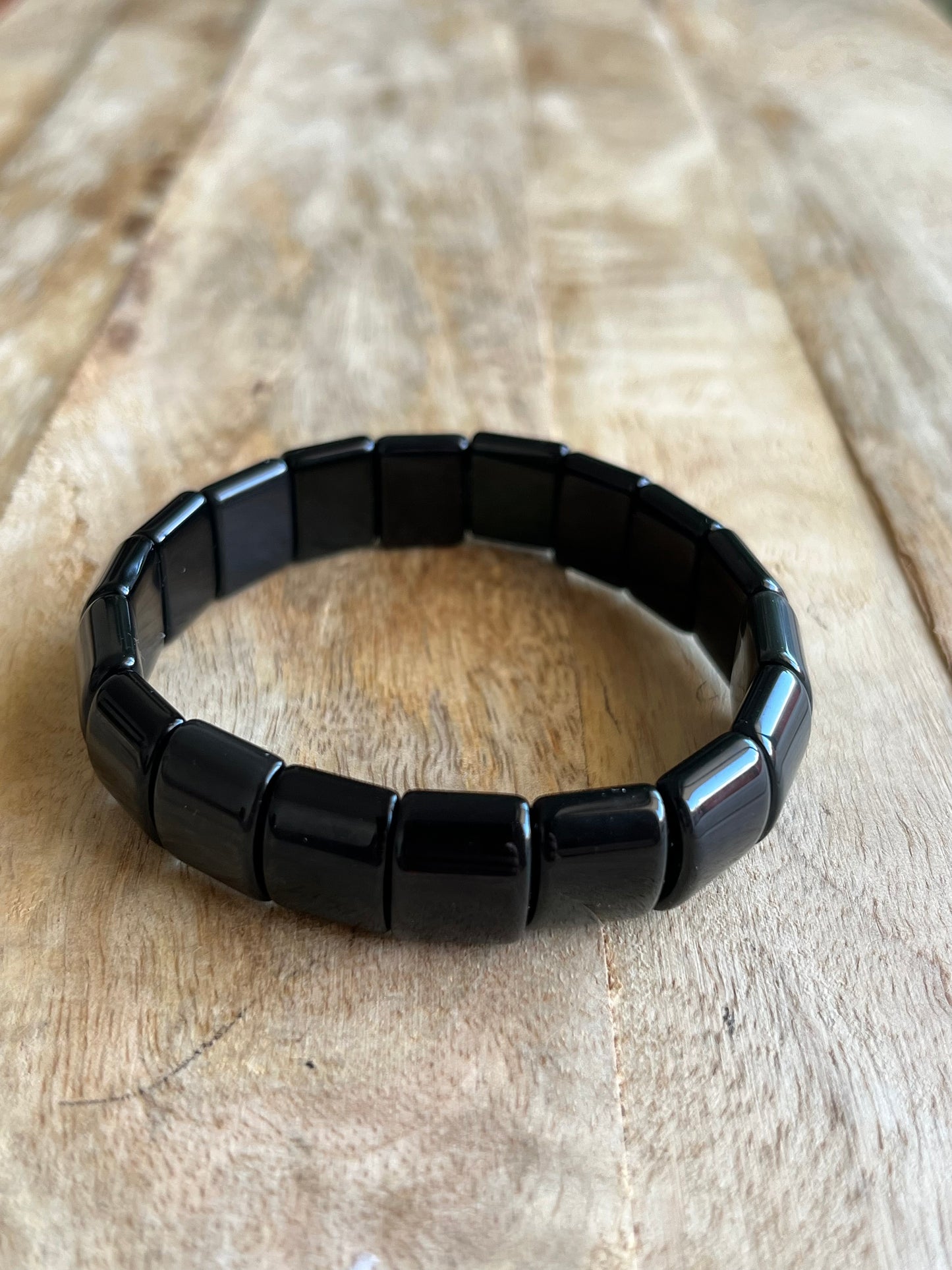 Bracelet Obsidienne Œil céleste carré AA 35eur