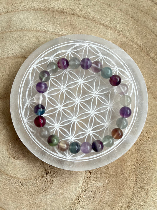 Bracelet 8mm Fluorite multicolore AA